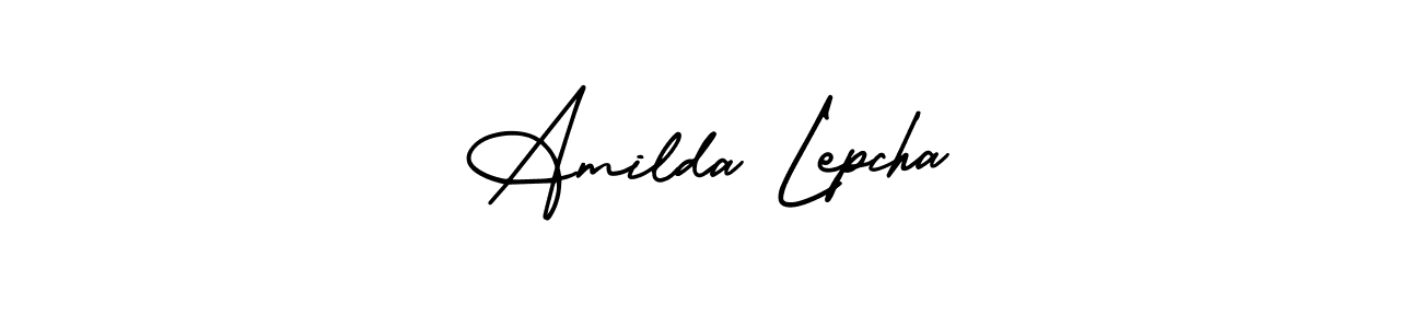Best and Professional Signature Style for Amilda Lepcha. AmerikaSignatureDemo-Regular Best Signature Style Collection. Amilda Lepcha signature style 3 images and pictures png