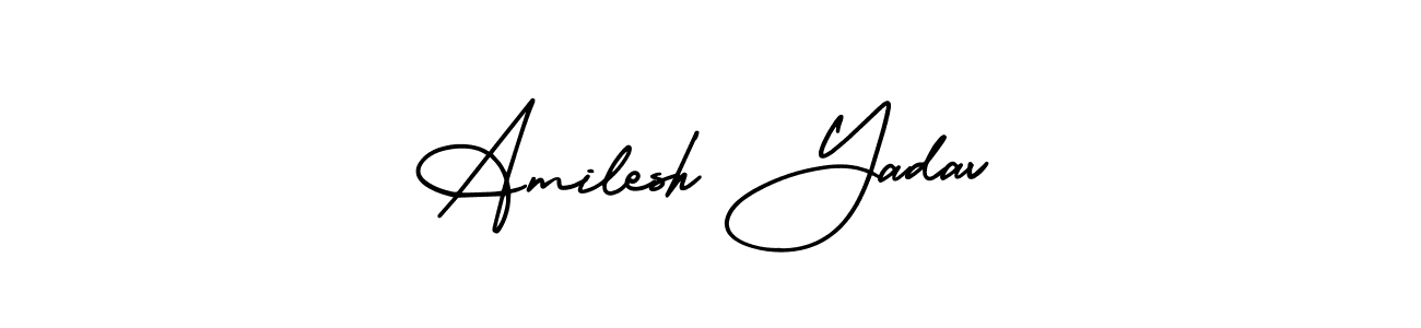 AmerikaSignatureDemo-Regular is a professional signature style that is perfect for those who want to add a touch of class to their signature. It is also a great choice for those who want to make their signature more unique. Get Amilesh Yadav name to fancy signature for free. Amilesh Yadav signature style 3 images and pictures png