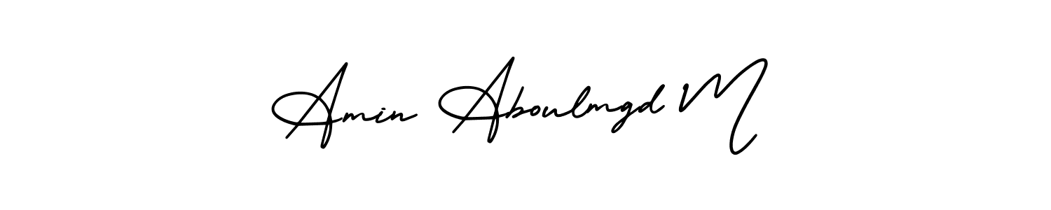 You should practise on your own different ways (AmerikaSignatureDemo-Regular) to write your name (Amin Aboulmgd M) in signature. don't let someone else do it for you. Amin Aboulmgd M signature style 3 images and pictures png
