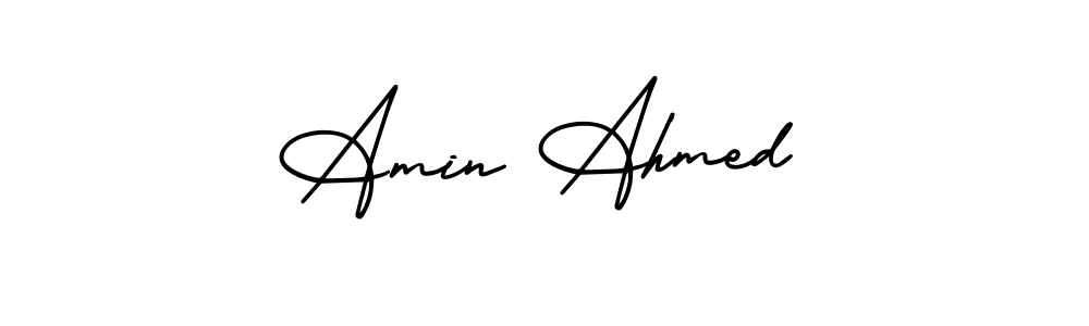 Create a beautiful signature design for name Amin Ahmed. With this signature (AmerikaSignatureDemo-Regular) fonts, you can make a handwritten signature for free. Amin Ahmed signature style 3 images and pictures png