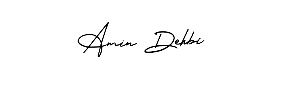 The best way (AmerikaSignatureDemo-Regular) to make a short signature is to pick only two or three words in your name. The name Amin Dehbi include a total of six letters. For converting this name. Amin Dehbi signature style 3 images and pictures png