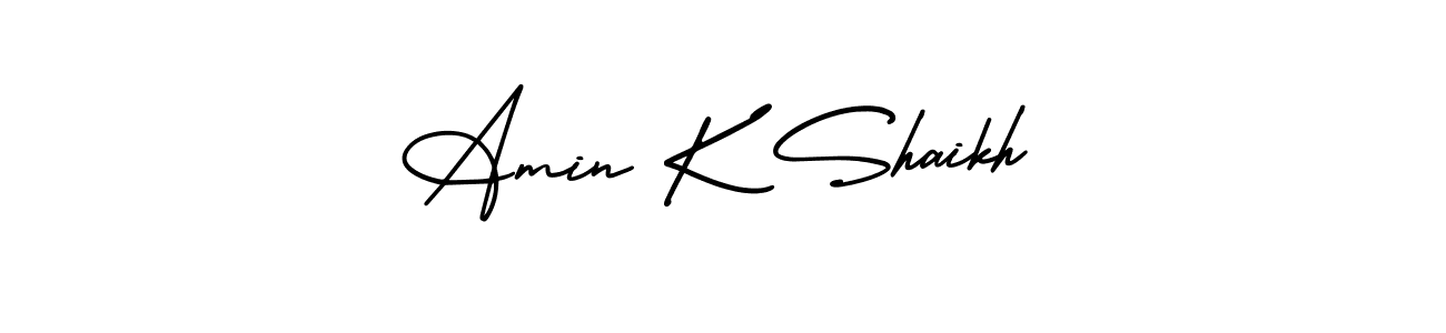 Use a signature maker to create a handwritten signature online. With this signature software, you can design (AmerikaSignatureDemo-Regular) your own signature for name Amin K Shaikh. Amin K Shaikh signature style 3 images and pictures png