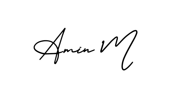 Design your own signature with our free online signature maker. With this signature software, you can create a handwritten (AmerikaSignatureDemo-Regular) signature for name Amin M. Amin M signature style 3 images and pictures png