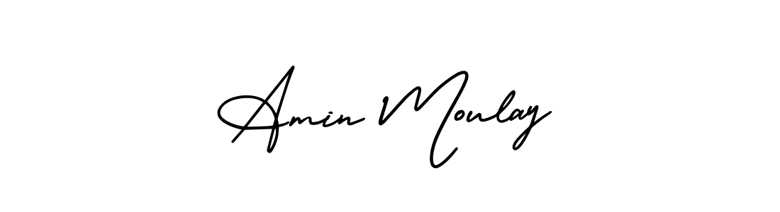 You should practise on your own different ways (AmerikaSignatureDemo-Regular) to write your name (Amin Moulay) in signature. don't let someone else do it for you. Amin Moulay signature style 3 images and pictures png