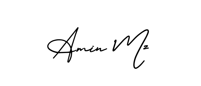 The best way (AmerikaSignatureDemo-Regular) to make a short signature is to pick only two or three words in your name. The name Amin Mz include a total of six letters. For converting this name. Amin Mz signature style 3 images and pictures png