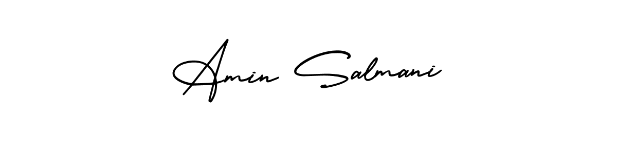 This is the best signature style for the Amin Salmani name. Also you like these signature font (AmerikaSignatureDemo-Regular). Mix name signature. Amin Salmani signature style 3 images and pictures png