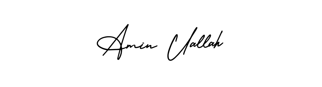Also You can easily find your signature by using the search form. We will create Amin Uallah name handwritten signature images for you free of cost using AmerikaSignatureDemo-Regular sign style. Amin Uallah signature style 3 images and pictures png