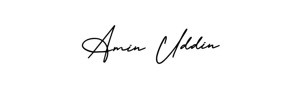 It looks lik you need a new signature style for name Amin Uddin. Design unique handwritten (AmerikaSignatureDemo-Regular) signature with our free signature maker in just a few clicks. Amin Uddin signature style 3 images and pictures png