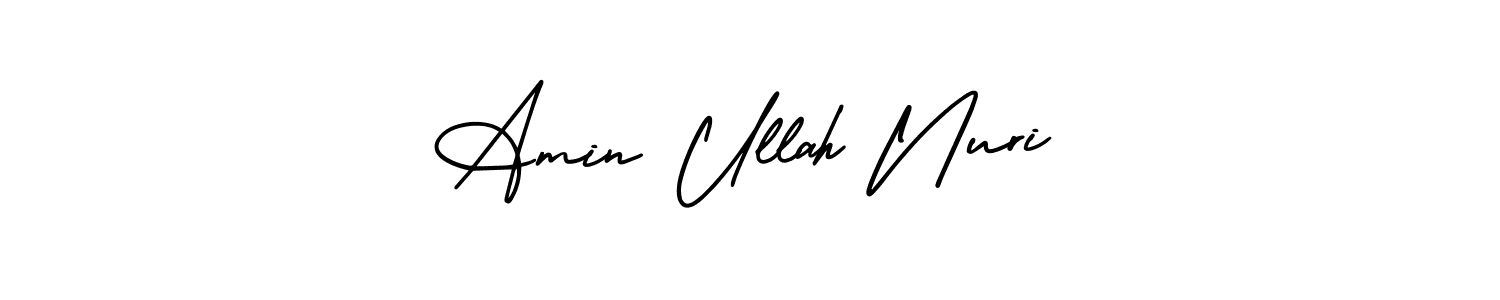 How to make Amin Ullah Nuri name signature. Use AmerikaSignatureDemo-Regular style for creating short signs online. This is the latest handwritten sign. Amin Ullah Nuri signature style 3 images and pictures png
