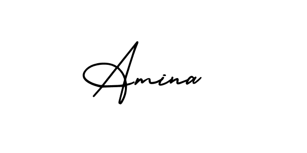 Use a signature maker to create a handwritten signature online. With this signature software, you can design (AmerikaSignatureDemo-Regular) your own signature for name Amina . Amina  signature style 3 images and pictures png