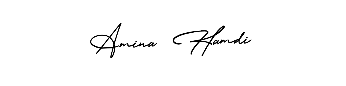 Design your own signature with our free online signature maker. With this signature software, you can create a handwritten (AmerikaSignatureDemo-Regular) signature for name Amina  Hamdi. Amina  Hamdi signature style 3 images and pictures png