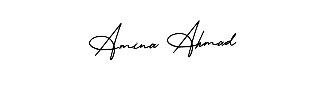 Make a beautiful signature design for name Amina Ahmad. With this signature (AmerikaSignatureDemo-Regular) style, you can create a handwritten signature for free. Amina Ahmad signature style 3 images and pictures png