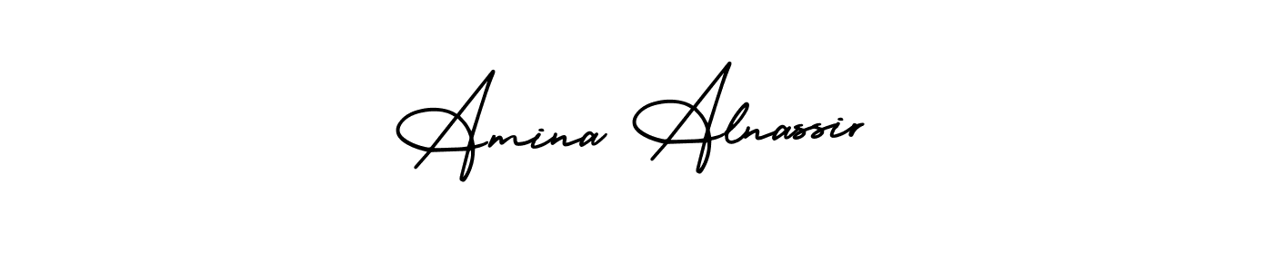 How to make Amina Alnassir signature? AmerikaSignatureDemo-Regular is a professional autograph style. Create handwritten signature for Amina Alnassir name. Amina Alnassir signature style 3 images and pictures png