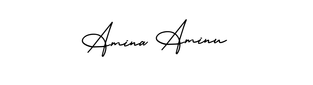 if you are searching for the best signature style for your name Amina Aminu. so please give up your signature search. here we have designed multiple signature styles  using AmerikaSignatureDemo-Regular. Amina Aminu signature style 3 images and pictures png