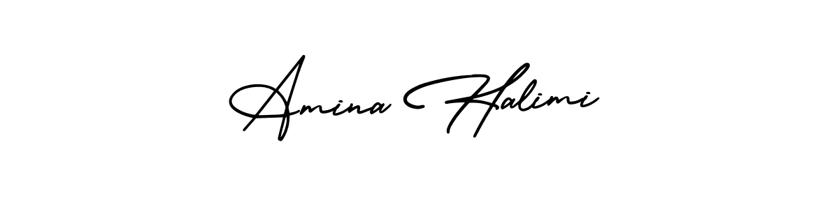 Also we have Amina Halimi name is the best signature style. Create professional handwritten signature collection using AmerikaSignatureDemo-Regular autograph style. Amina Halimi signature style 3 images and pictures png