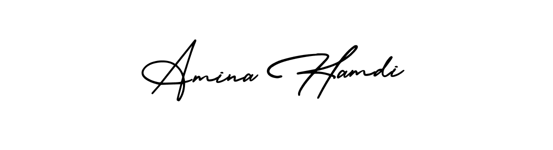 Make a beautiful signature design for name Amina Hamdi. Use this online signature maker to create a handwritten signature for free. Amina Hamdi signature style 3 images and pictures png