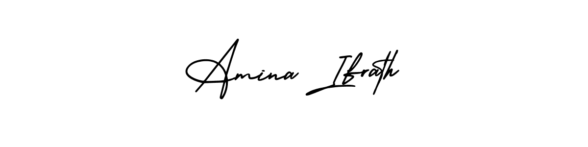 The best way (AmerikaSignatureDemo-Regular) to make a short signature is to pick only two or three words in your name. The name Amina Ifrath include a total of six letters. For converting this name. Amina Ifrath signature style 3 images and pictures png