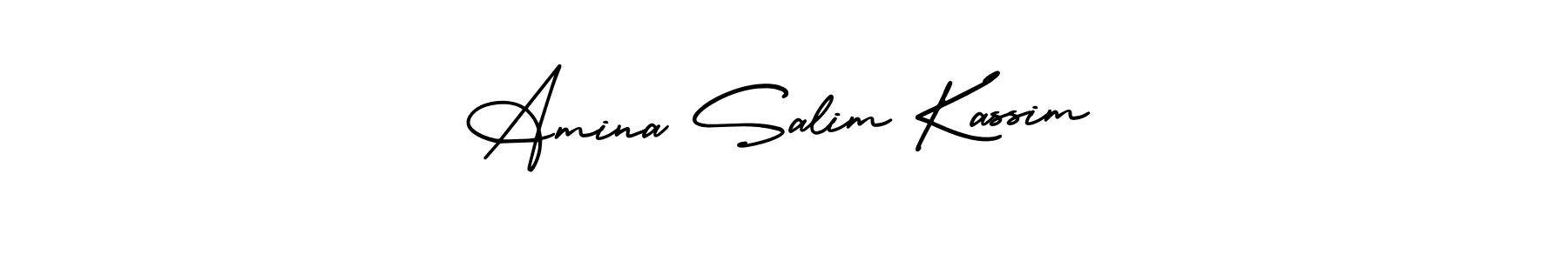 Make a short Amina Salim Kassim signature style. Manage your documents anywhere anytime using AmerikaSignatureDemo-Regular. Create and add eSignatures, submit forms, share and send files easily. Amina Salim Kassim signature style 3 images and pictures png
