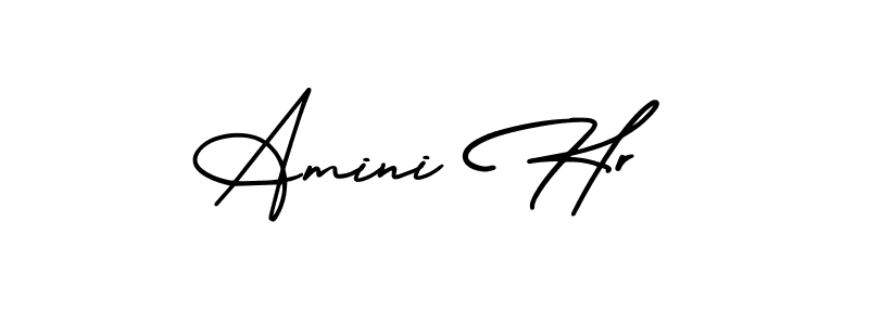 The best way (AmerikaSignatureDemo-Regular) to make a short signature is to pick only two or three words in your name. The name Amini Hr include a total of six letters. For converting this name. Amini Hr signature style 3 images and pictures png