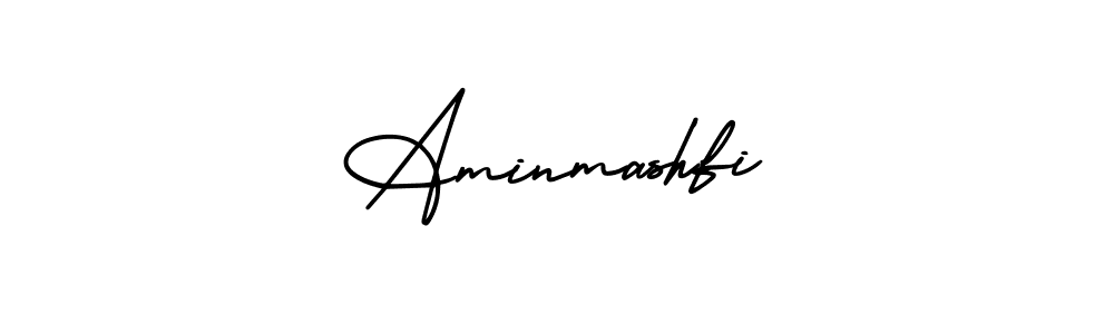 How to make Aminmashfi name signature. Use AmerikaSignatureDemo-Regular style for creating short signs online. This is the latest handwritten sign. Aminmashfi signature style 3 images and pictures png