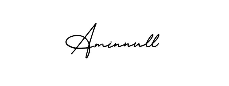 How to make Aminnull name signature. Use AmerikaSignatureDemo-Regular style for creating short signs online. This is the latest handwritten sign. Aminnull signature style 3 images and pictures png