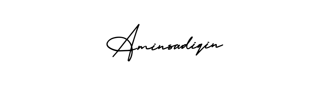 The best way (AmerikaSignatureDemo-Regular) to make a short signature is to pick only two or three words in your name. The name Aminsadiqin include a total of six letters. For converting this name. Aminsadiqin signature style 3 images and pictures png