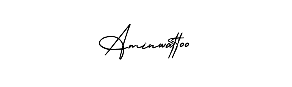 How to make Aminwattoo name signature. Use AmerikaSignatureDemo-Regular style for creating short signs online. This is the latest handwritten sign. Aminwattoo signature style 3 images and pictures png