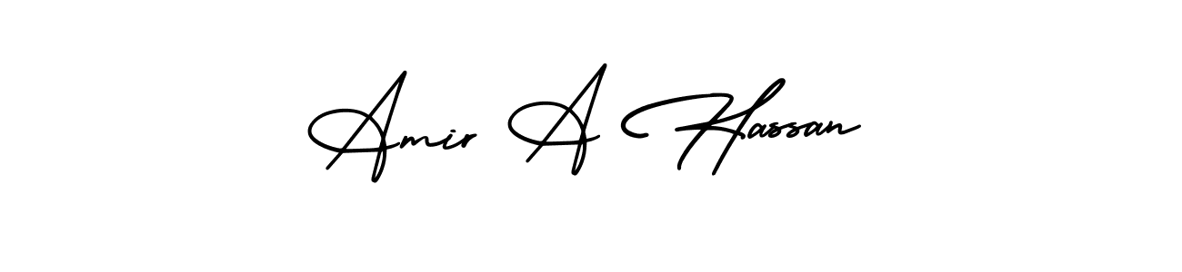 Use a signature maker to create a handwritten signature online. With this signature software, you can design (AmerikaSignatureDemo-Regular) your own signature for name Amir A Hassan. Amir A Hassan signature style 3 images and pictures png