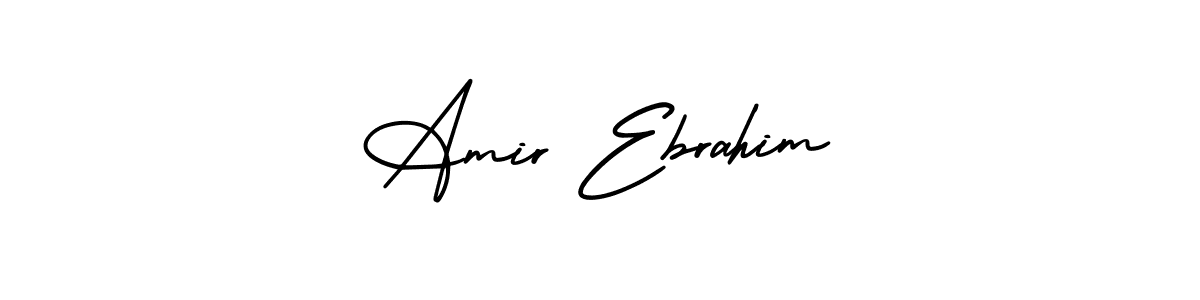 You should practise on your own different ways (AmerikaSignatureDemo-Regular) to write your name (Amir Ebrahim) in signature. don't let someone else do it for you. Amir Ebrahim signature style 3 images and pictures png