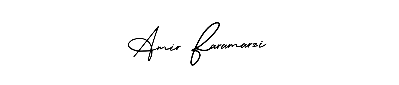 Make a short Amir Faramarzi signature style. Manage your documents anywhere anytime using AmerikaSignatureDemo-Regular. Create and add eSignatures, submit forms, share and send files easily. Amir Faramarzi signature style 3 images and pictures png