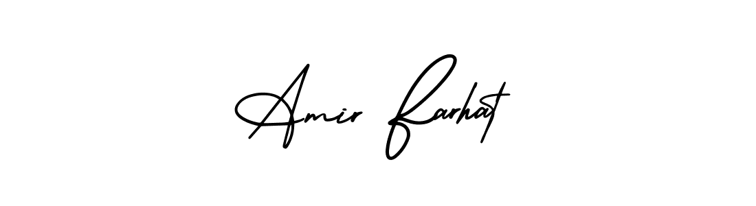 Use a signature maker to create a handwritten signature online. With this signature software, you can design (AmerikaSignatureDemo-Regular) your own signature for name Amir Farhat. Amir Farhat signature style 3 images and pictures png