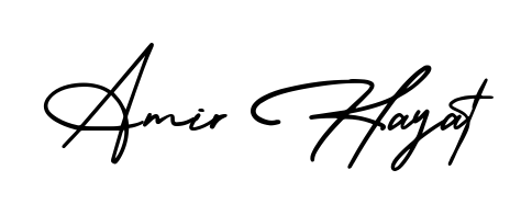 You can use this online signature creator to create a handwritten signature for the name Amir Hayat. This is the best online autograph maker. Amir Hayat signature style 3 images and pictures png