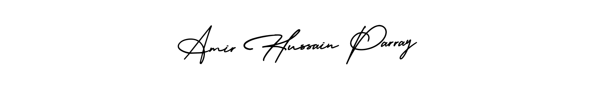 This is the best signature style for the Amir Hussain Parray name. Also you like these signature font (AmerikaSignatureDemo-Regular). Mix name signature. Amir Hussain Parray signature style 3 images and pictures png