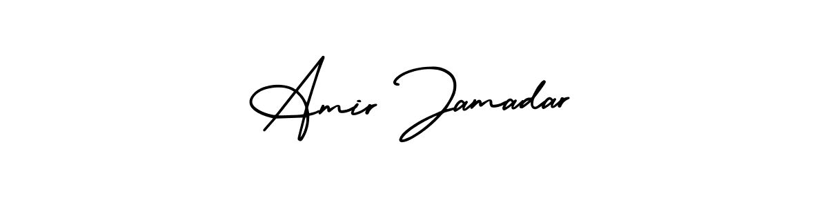 The best way (AmerikaSignatureDemo-Regular) to make a short signature is to pick only two or three words in your name. The name Amir Jamadar include a total of six letters. For converting this name. Amir Jamadar signature style 3 images and pictures png