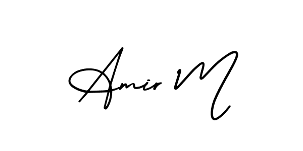 if you are searching for the best signature style for your name Amir M. so please give up your signature search. here we have designed multiple signature styles  using AmerikaSignatureDemo-Regular. Amir M signature style 3 images and pictures png