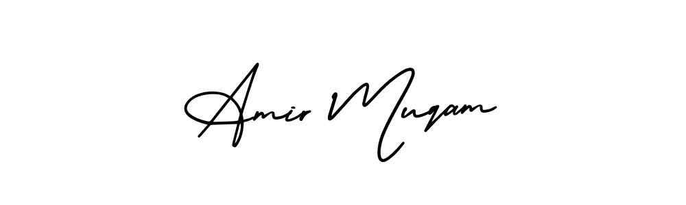 Similarly AmerikaSignatureDemo-Regular is the best handwritten signature design. Signature creator online .You can use it as an online autograph creator for name Amir Muqam. Amir Muqam signature style 3 images and pictures png