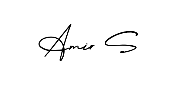 You should practise on your own different ways (AmerikaSignatureDemo-Regular) to write your name (Amir S) in signature. don't let someone else do it for you. Amir S signature style 3 images and pictures png