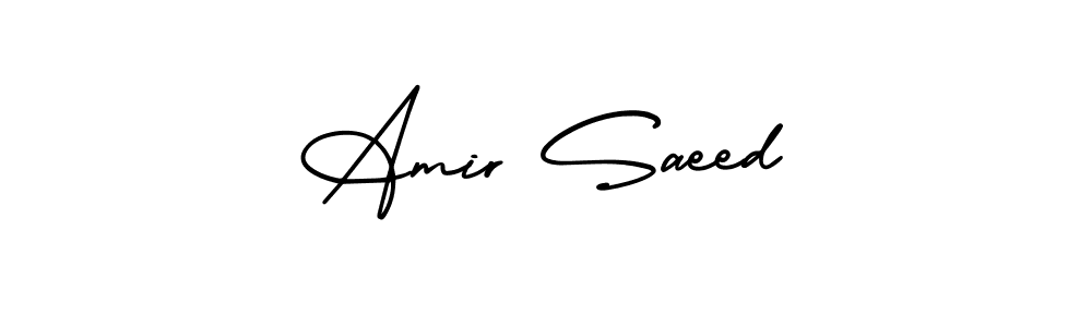 Make a short Amir Saeed signature style. Manage your documents anywhere anytime using AmerikaSignatureDemo-Regular. Create and add eSignatures, submit forms, share and send files easily. Amir Saeed signature style 3 images and pictures png