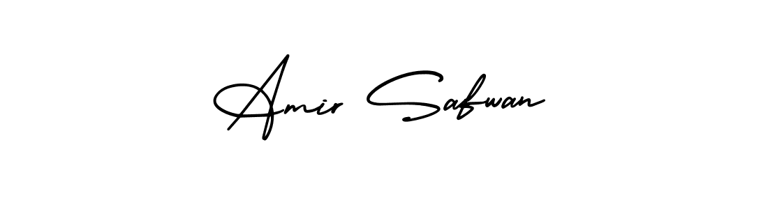 This is the best signature style for the Amir Safwan name. Also you like these signature font (AmerikaSignatureDemo-Regular). Mix name signature. Amir Safwan signature style 3 images and pictures png