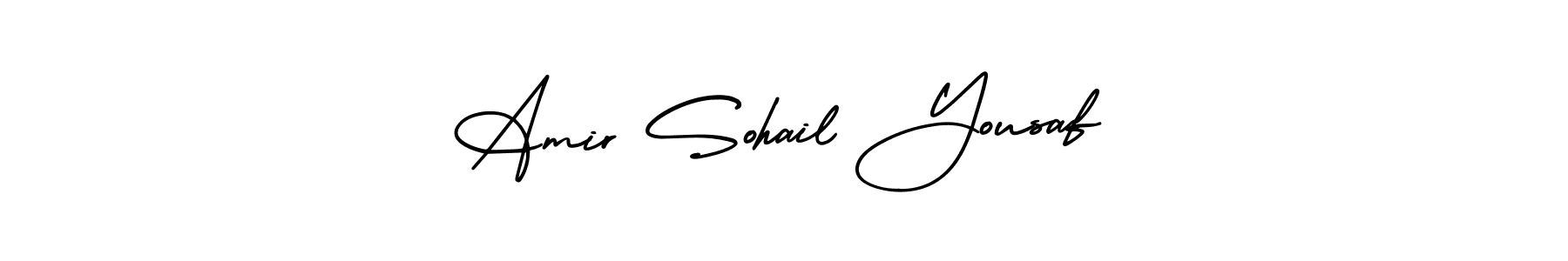 You should practise on your own different ways (AmerikaSignatureDemo-Regular) to write your name (Amir Sohail Yousaf) in signature. don't let someone else do it for you. Amir Sohail Yousaf signature style 3 images and pictures png