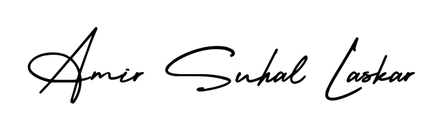 Personalize your online presence with Amir Suhal Laskar signature rendered in elegant AmerikaSignatureDemo-Regular font. Great for website footers and blogs. Amir Suhal Laskar signature style 3 images and pictures png