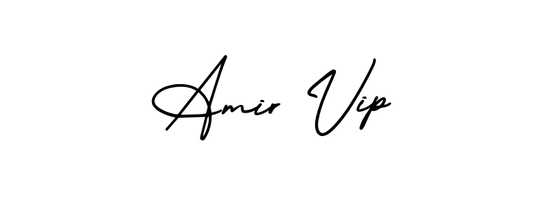 You should practise on your own different ways (AmerikaSignatureDemo-Regular) to write your name (Amir Vip) in signature. don't let someone else do it for you. Amir Vip signature style 3 images and pictures png