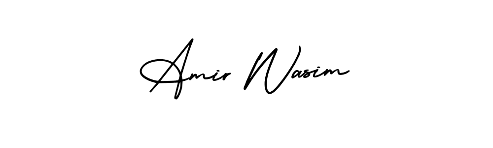 The best way (AmerikaSignatureDemo-Regular) to make a short signature is to pick only two or three words in your name. The name Amir Wasim include a total of six letters. For converting this name. Amir Wasim signature style 3 images and pictures png