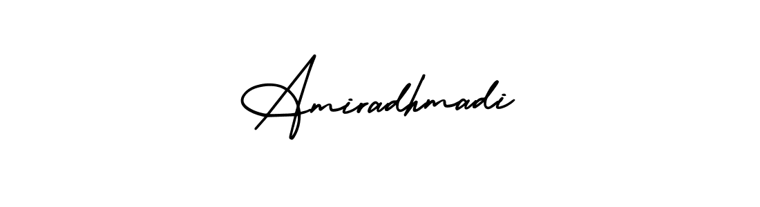 How to make Amiradhmadi name signature. Use AmerikaSignatureDemo-Regular style for creating short signs online. This is the latest handwritten sign. Amiradhmadi signature style 3 images and pictures png