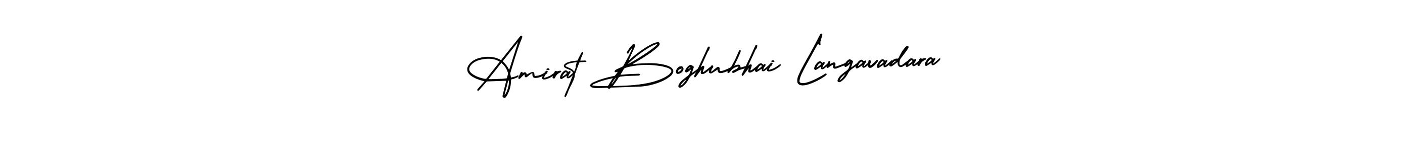 Amirat Boghubhai Langavadara stylish signature style. Best Handwritten Sign (AmerikaSignatureDemo-Regular) for my name. Handwritten Signature Collection Ideas for my name Amirat Boghubhai Langavadara. Amirat Boghubhai Langavadara signature style 3 images and pictures png