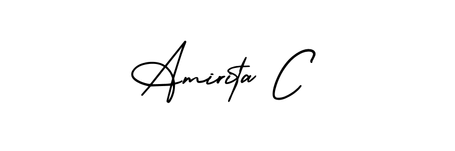 This is the best signature style for the Amirita C name. Also you like these signature font (AmerikaSignatureDemo-Regular). Mix name signature. Amirita C signature style 3 images and pictures png