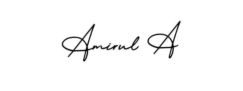 AmerikaSignatureDemo-Regular is a professional signature style that is perfect for those who want to add a touch of class to their signature. It is also a great choice for those who want to make their signature more unique. Get Amirul A name to fancy signature for free. Amirul A signature style 3 images and pictures png