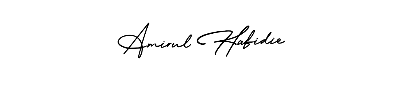 AmerikaSignatureDemo-Regular is a professional signature style that is perfect for those who want to add a touch of class to their signature. It is also a great choice for those who want to make their signature more unique. Get Amirul Hafidie name to fancy signature for free. Amirul Hafidie signature style 3 images and pictures png