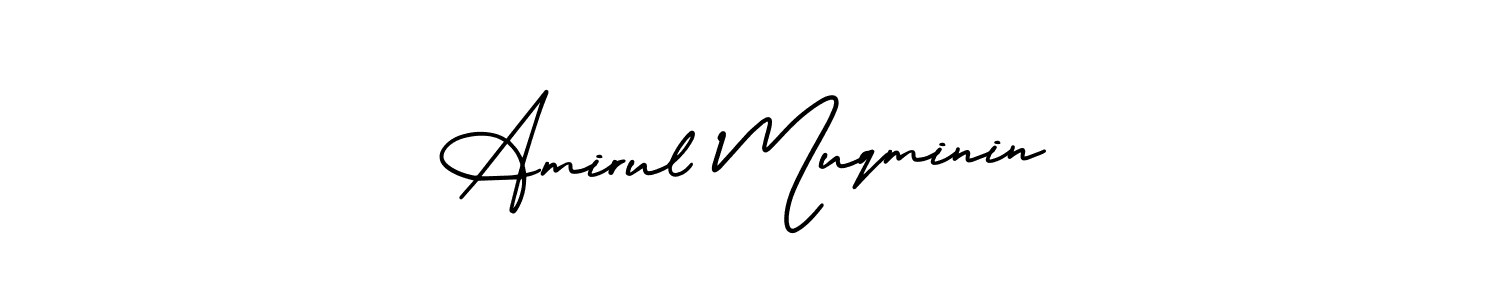 Also You can easily find your signature by using the search form. We will create Amirul Muqminin name handwritten signature images for you free of cost using AmerikaSignatureDemo-Regular sign style. Amirul Muqminin signature style 3 images and pictures png