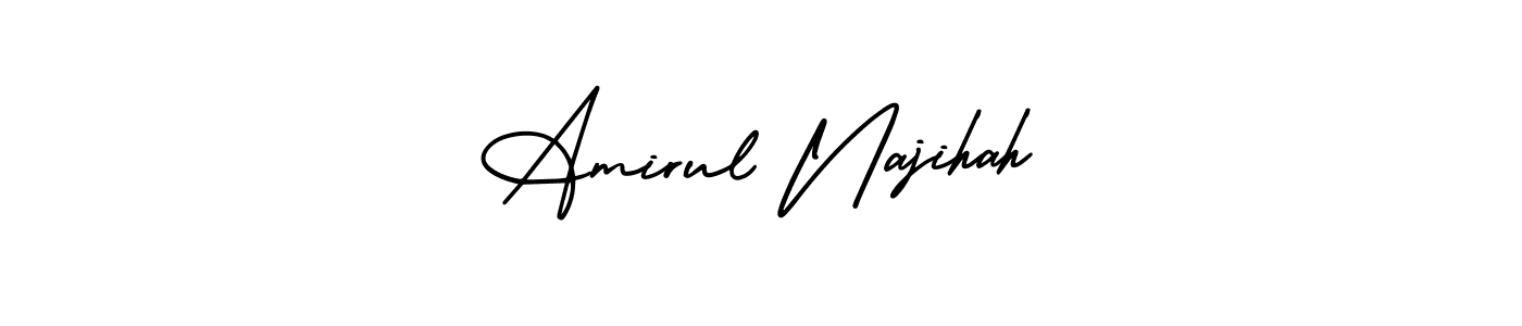 Amirul Najihah stylish signature style. Best Handwritten Sign (AmerikaSignatureDemo-Regular) for my name. Handwritten Signature Collection Ideas for my name Amirul Najihah. Amirul Najihah signature style 3 images and pictures png